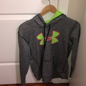 gray with neon colors hoodie